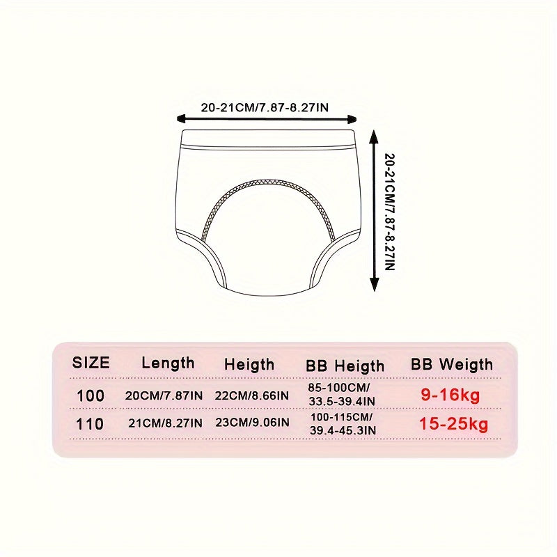 Solid Color Reusable Potty Training Underwear 6-Pack, Washable Breathable Toddler Learning Pants in Blue or Pink Mixes, Sizes 100 and 110