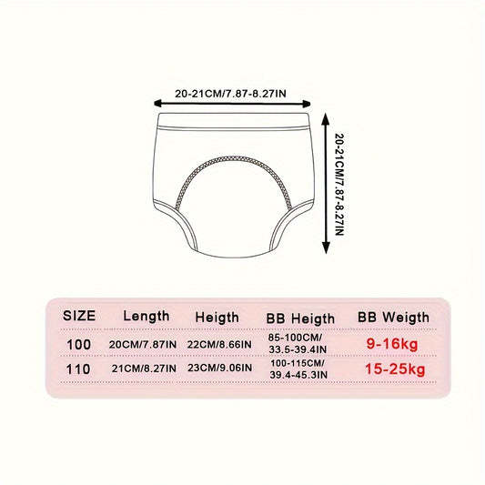 Solid Color Reusable Potty Training Underwear 6-Pack, Washable Breathable Toddler Learning Pants in Blue or Pink Mixes, Sizes 100 and 110