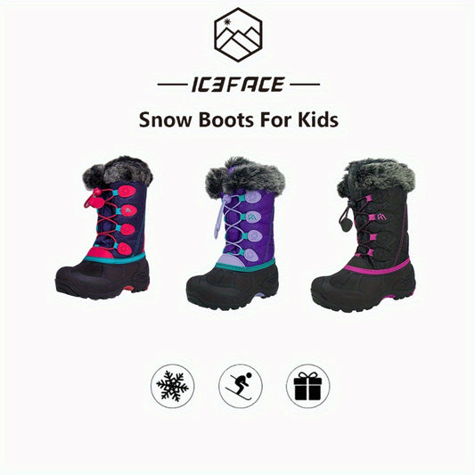 Kids Snow Shoes for Toddler to Big Kid, ICEFACE Slip-Resistant Winter Footwear for Indoor Play and Outdoor Cold-Weather Adventures