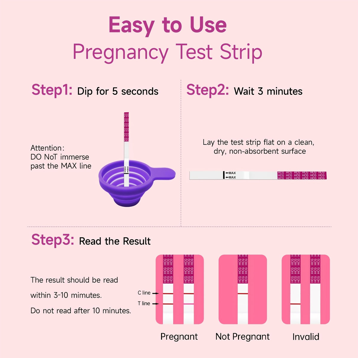 Home Pregnancy Test Kit with 2 Midstream Tests, 5 hCG Test Strips and Reusable Collapsible Urine Cup for Private At-Home Testing