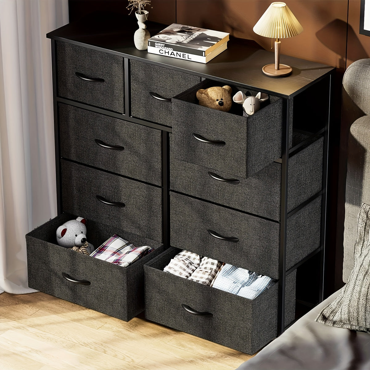 9 Drawer Storage Cabinet for Nursery and Bedroom, Chest of Drawers with Integrated Slide Rails, Multiple Color Options for Everyday Organization