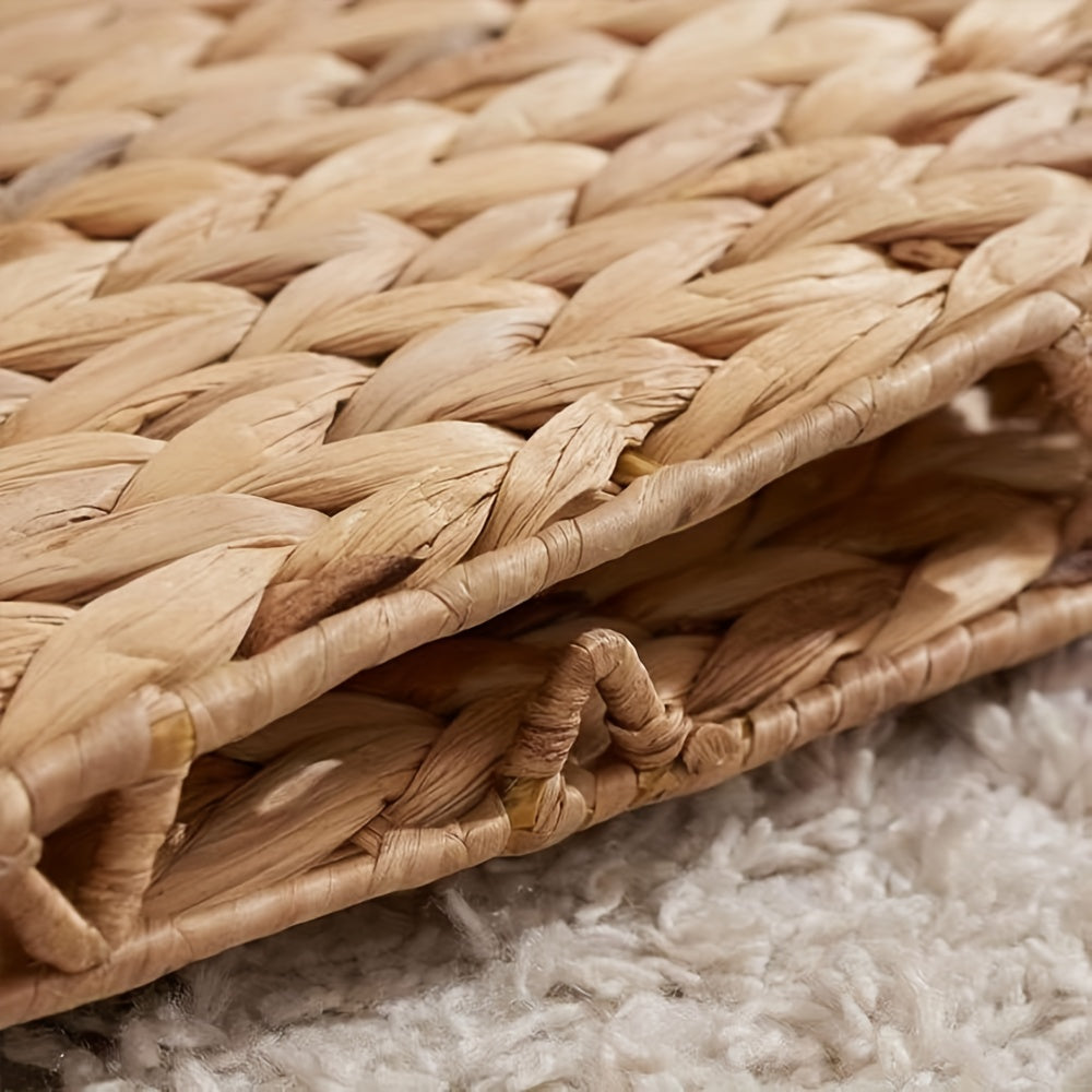 Handwoven Water Hyacinth Cube Storage Basket, Foldable 11 x 11 Inch Organizer for Shelves, Laundry and Everyday Home Clutter with Pack Options
