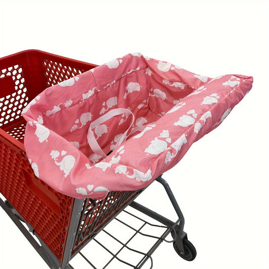 Shopping Cart Cover for Baby with High Chair Cushion, Soft Fold-Away Seat Protector with Adjustable Straps, Phone Pocket and Toy Loops