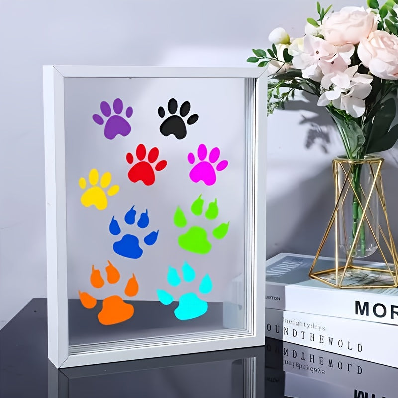 Family Handprint Kit with Keepsake Frame, 4 Handprint Spaces and 6 Paint Colors for Shared Memory Making, Mother's Day or Holiday Gift