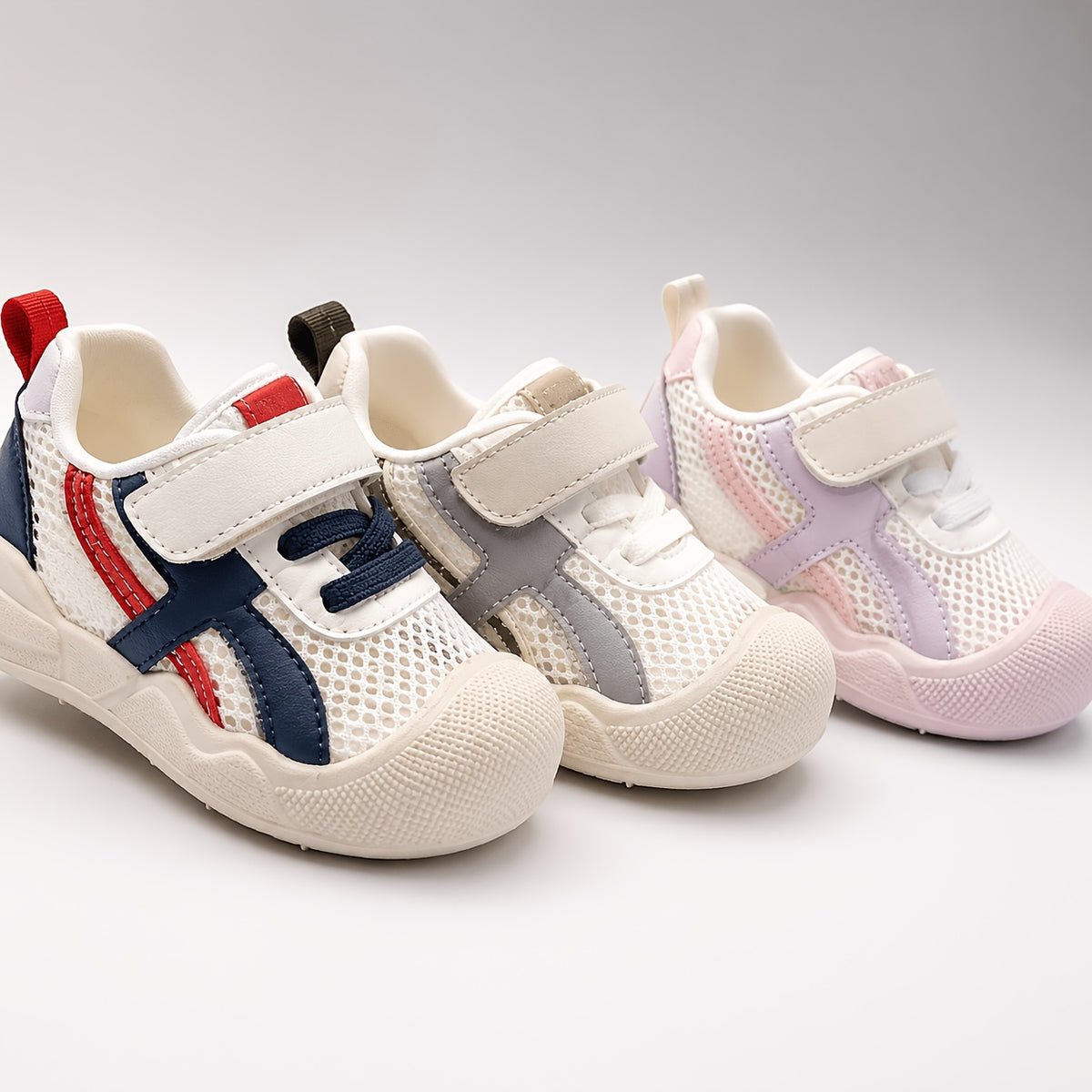 Toddler Mesh Walking Shoes for Boys and Girls, Breathable Spring & Summer Baby Sneakers for Kindergarten, Available in Pink, Camel and Blue, US 4-9 Toddler Sizes