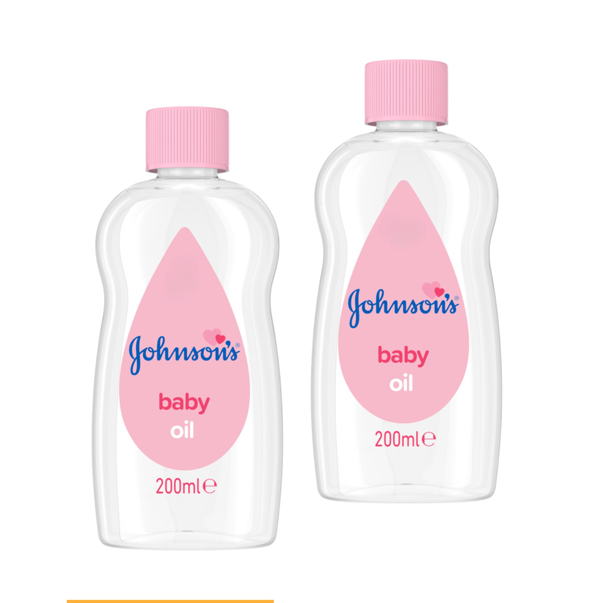 Baby Moisturizing Oil by Johnson's, 200ml Each, Pack of 2, Lightly Scented Mineral Oil for Gentle Massage and Daily After-Bath Skin Care
