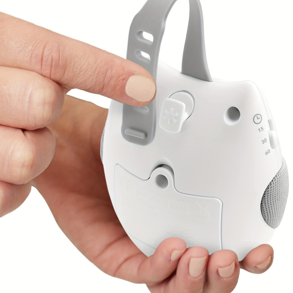 Infant Sound Machine with 5 Soothing Sounds and 3 Timer Settings, Portable White Noise Soother for Nursery Routines, Travel and Baby Registry Gifts