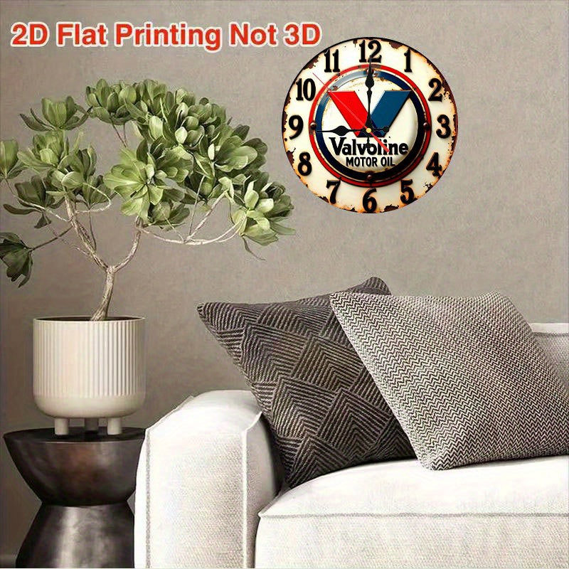 Halloween Wooden Wall Clock with Silent Matte Pendulum, 2D Flat Decorative Clock for Living Room, Bedroom, Office or Garage Seasonal Decor