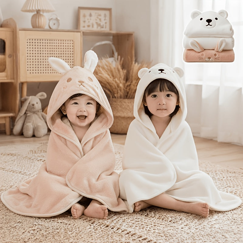 Baby Bath Towels and Swaddle Wraps for Newborns and Toddlers, Soft Absorbent Dual-Purpose Printed Towels in Two-Piece Color Sets