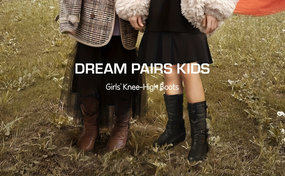 Buckle-Zip Knee-High Winter Boots for Girls - Plush Faux Fur Lined, Textured TPR Sole with Stable Heel, Cozy Warm Fashion Boots for Cold Weather, Toddler to Big Kid