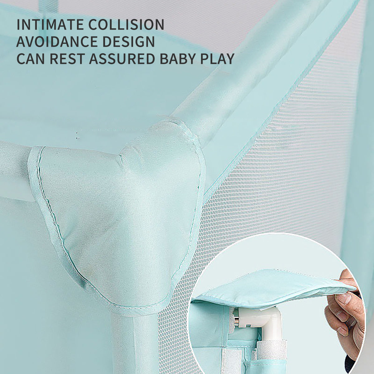 Breathable Mesh Baby Play Yard Fence for Crawling Toddlers, Indoor and Outdoor Infant Activity Space in Grey, Green or Pink