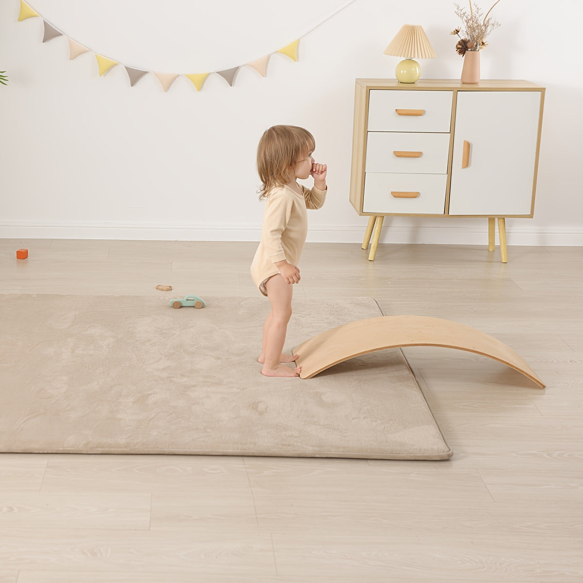 Memory Foam Floor Mat for Baby Crawling, 1.1-Inch Coral Velvet Cushioned Rug with Non-Slip Backing, Gray Tatami-Style Mat in Four Sizes