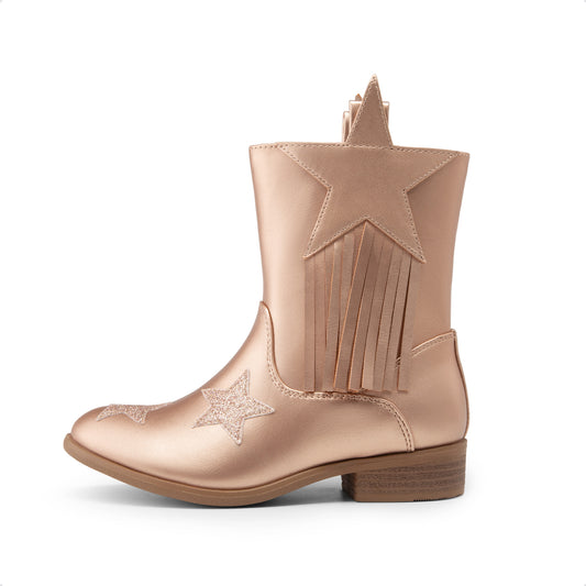 Girls Tassel Cowgirl Boots by DREAM PAIRS, Western Mid-Calf Cowboy Style for Toddler, Little Kid and Big Kid Sizes, Golden, Camel or White Color Options