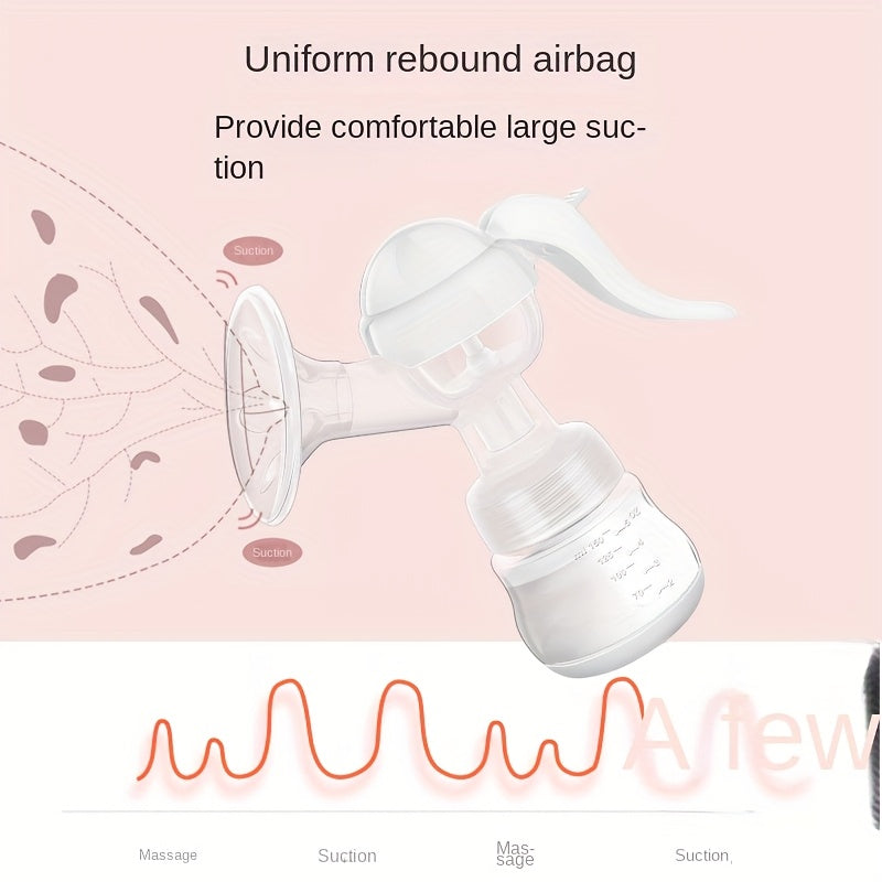 Manual Breast Pump with 5.07 oz Collection Bottle, Portable Hand-Operated Milk Expression Pump with Lever Handle in Purple or White for Nursing Moms