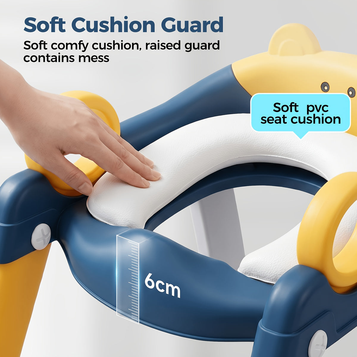 Adjustable High 2-in-1 Potty Training Toilet Seat with Non-Slip Step Stool, PVC Splash Guard Mat for Toddler Boys and Girls, Fun Holiday Gift for Halloween, Christmas and New Year