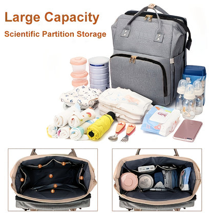 Large Travel Diaper Backpack with Slip Pocket, Zippered Maternity Bag for Moms on the Go – Secure Closure, Quick-Access Pocket, Suitable for Boys & Girls, Great Baby Shower Gift