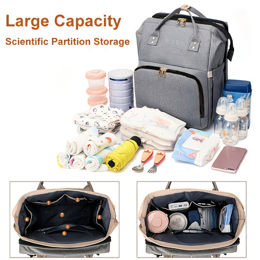Large Travel Diaper Backpack with Slip Pocket, Zippered Maternity Bag for Moms on the Go – Secure Closure, Quick-Access Pocket, Suitable for Boys & Girls, Great Baby Shower Gift