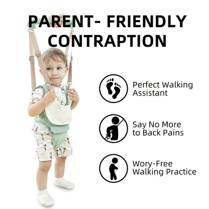 Adjustable Baby Walking Harness with Removable Crotch Support, Breathable Toddler Walking Aid and Carrier Design for Ages 8–24 Months