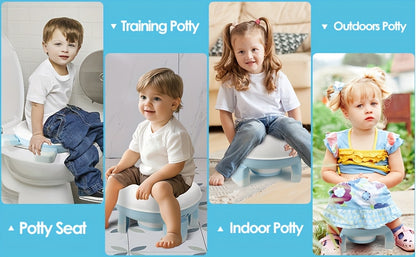 Foldable Travel Potty Chair for Boys and Girls with Storage Bag and 20 Disposable Liners Included, Portable Toddler Potty Seat for Indoor and Outdoor Use, Easy to Clean and Carry