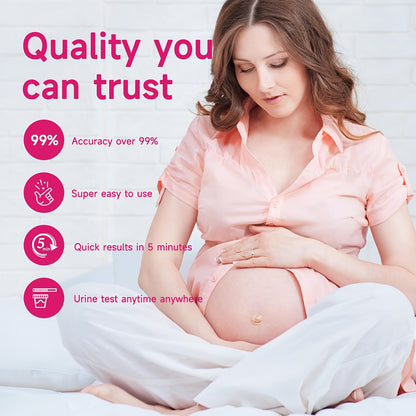 Early Detection Pregnancy Test Strips Kit, 50/100pcs Rapid HCG Home Pregnancy Test, 25mIU/mL Ultra-Sensitive Wide Strips, High Accuracy Bulk Testing Kit for Women and Healthcare Professionals