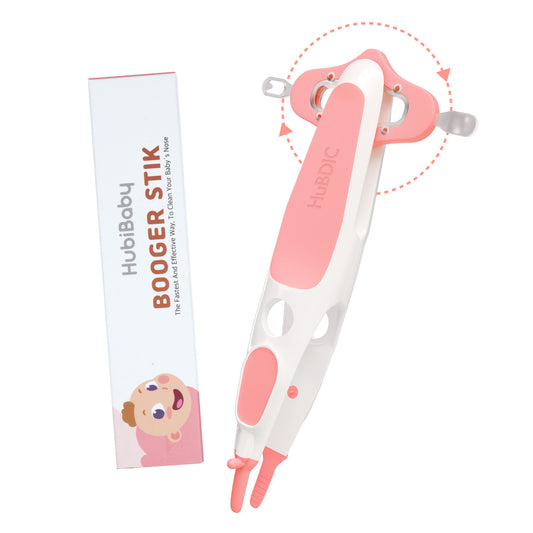 Rotating Baby Nose Cleaner Tweezer with Scoop & Loop for Newborns and Infants, BPA-Free PP Nasal Care Tool for Sticky or Dry Mucus, One-Hand Locking Design, Blue or Pink