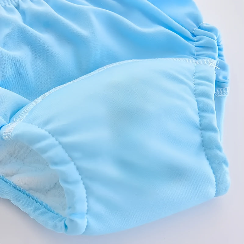 Solid Color Reusable Potty Training Underwear 6-Pack, Washable Breathable Toddler Learning Pants in Blue or Pink Mixes, Sizes 100 and 110