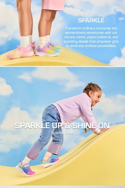 Kick-Resistant KPU Sneakers for Girls, Low-Top Kids' Tennis Shoes with Cushioned Sole, Round Toe and Closure for Toddler, Little Kid & Big Kid Casual Wear