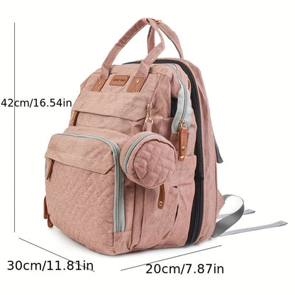 Pink Plaid Diaper Backpack, Casual Daypack Diaper Bag for Newborn Essentials – Secure Zipper Closure, Lightweight Design for Daily Outings & Travel, Practical Gift for New Parents