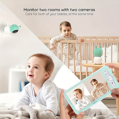 2K WiFi Baby Monitor with 5-Inch Screen and Camera, BOIFUN Nursery Video Monitor with Night Vision, Auto Tracking, Two-Way Audio and Smartphone App