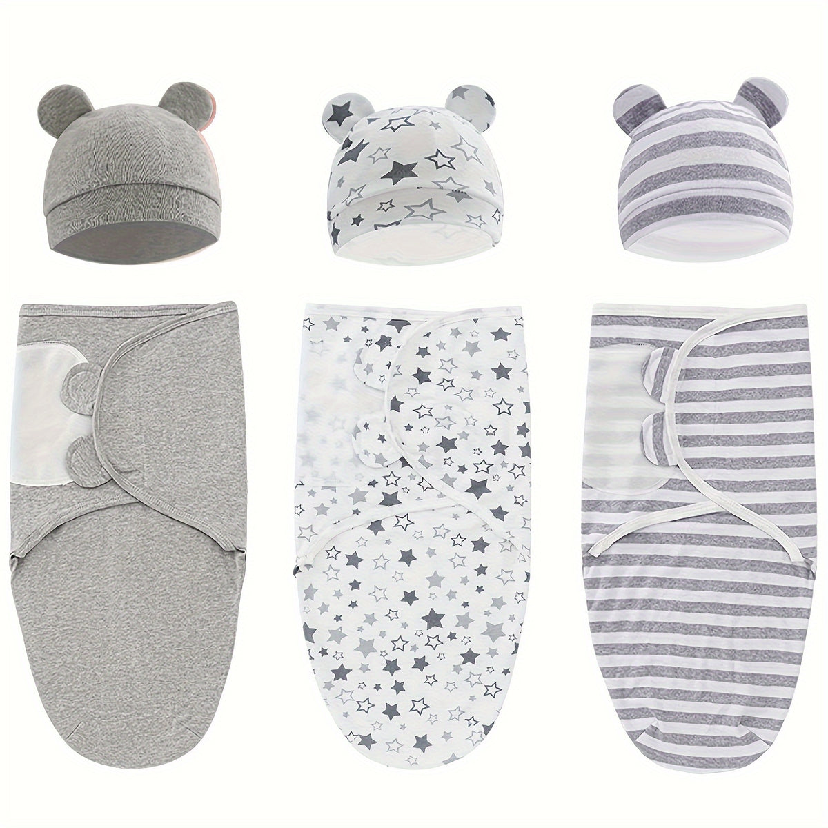 Newborn Swaddle Sacks 3-Pack for Babies 0-3 Months, Ergonomic Baby Swaddles for Early Sleep Routines, Multiple Color Options for Everyday Use
