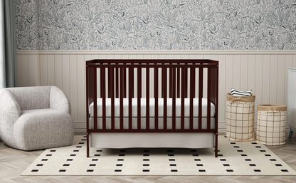 5-in-1 Convertible Crib by Goldzone, New Zealand Pine Wood Baby Crib with 4 Adjustable Mattress Heights, Toddler, Daybed and Full-Bed Options