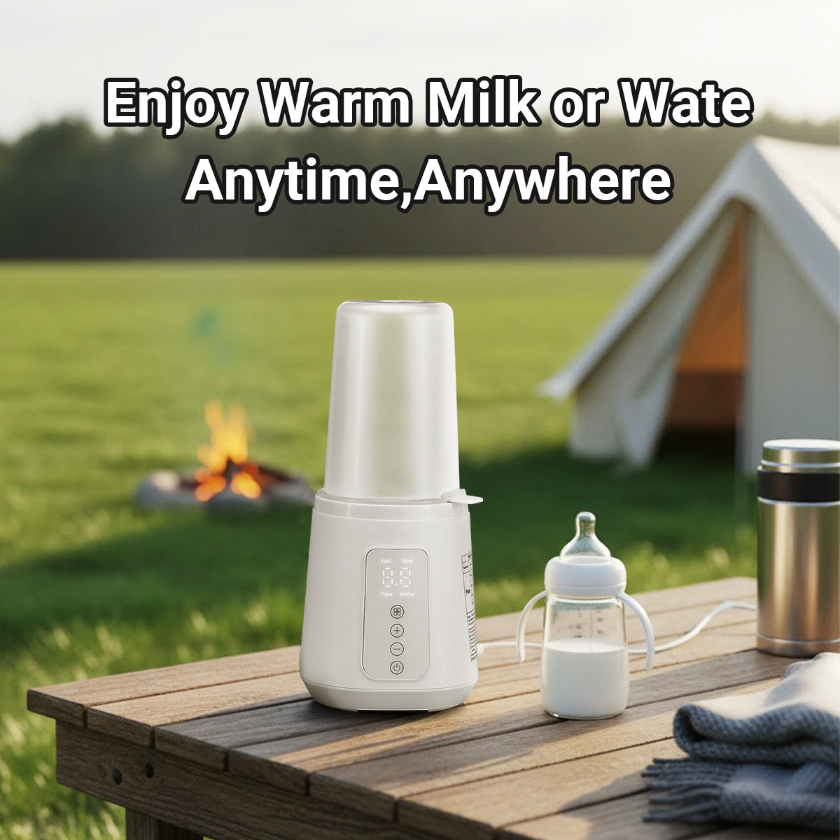 12-in-1 Baby Bottle Warmer with Timer, Fast Milk Heater for Breastmilk and Formula, Keep Warm, Thawing and Baby Food Jar Heating