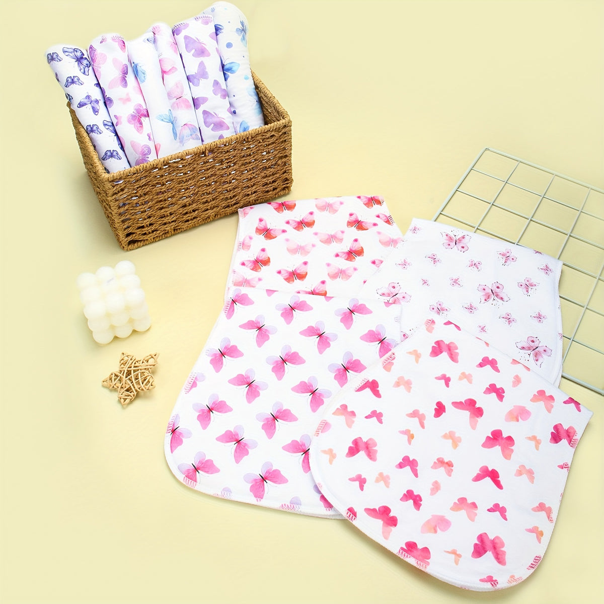 Baby Burp Cloths 10-Piece Set with Printed Style Options, Newborn Spit-Up Cloths and Washcloths for Boys and Girls, Everyday Feeding Essentials