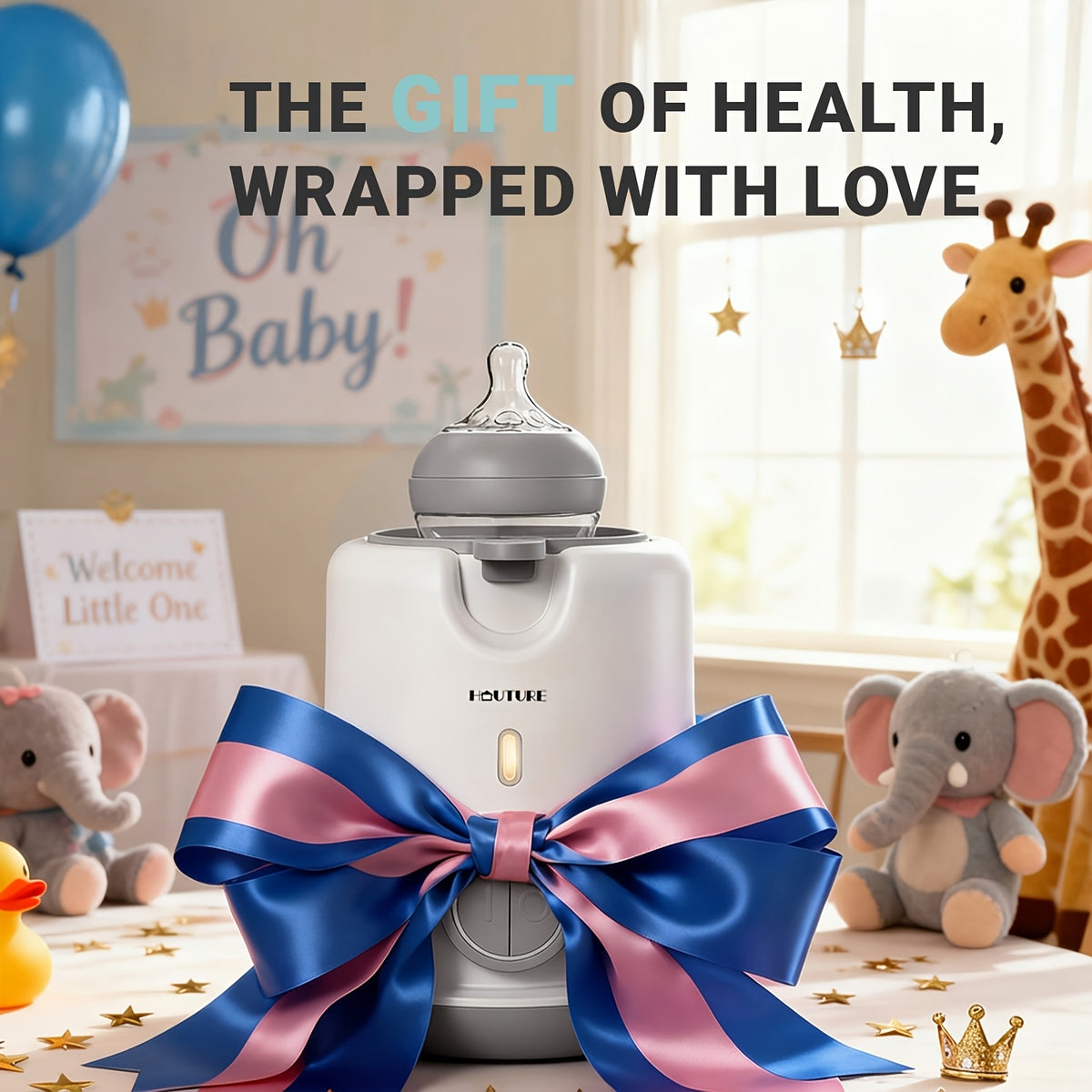 3-Minute Baby Bottle Warmer & Steam Sterilizer with Anti-Dry-Burn Protection and Automatic Shut-Off for Convenient Daily Bottle Preparation