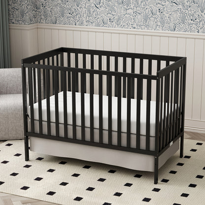 5-in-1 Convertible Crib by Goldzone, New Zealand Pine Wood Baby Crib with 4 Adjustable Mattress Heights, Toddler, Daybed and Full-Bed Options