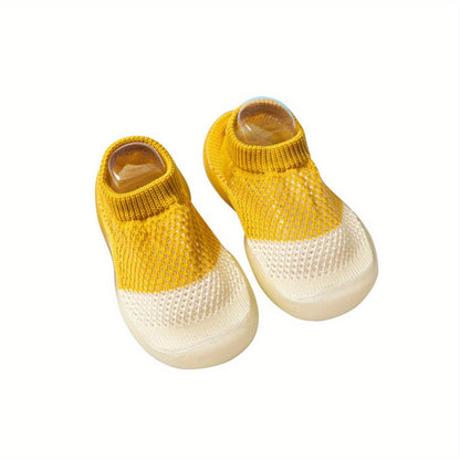 Non-Slip Infant Slippers for Toddlers - Soft Elastic Indoor Shoes with Secure Straps, Unisex Design for Boys & Girls 6 Months to 3 Years, Machine Washable