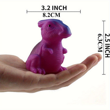 Light-Up Dinosaur Bath Toys 6-Pack, Water-Activated No-Hole Dinosaur Figures in Random Colors for Supervised Bathtub and Water Play