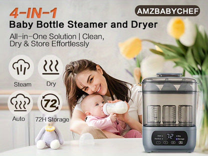 Modular Baby Bottle Steamer and Dryer with LED Touch Screen and Auto Shut-Off, Electric Countertop Care for Compatible Bottles and Pump Parts