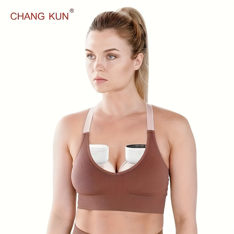 Hands Free Electric Breast Pump by CHANG KUN, Wearable In-Bra Milk Collector with 3 Modes, 9 Levels and 6.09 oz Capacity, 1 or 2 Pack