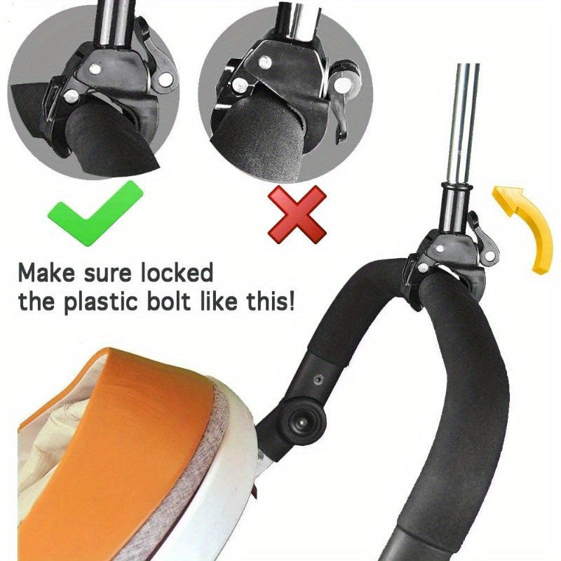 Umbrella Mount Bracket for Strollers, Adjustable No-Wrench Clamp Holder for Compatible Baby Carriages, Wheelchairs, Walkers and Bicycle Frames