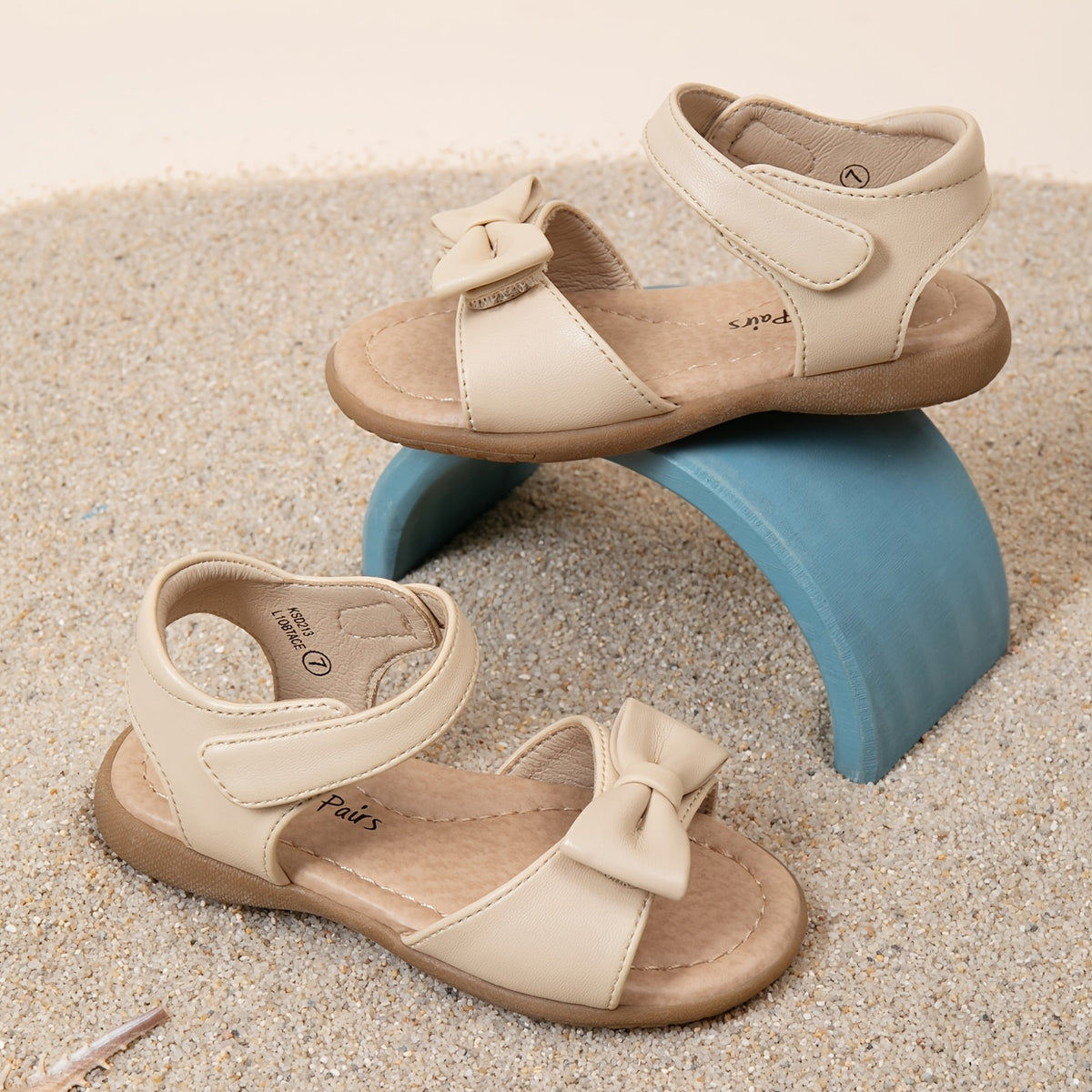 Girls Bow Sandals by DREAM PAIRS with Hook-and-Loop Fastener | Round-Toe TPR Sole Summer Shoes for Toddler, Little Kid and Big Kid Outings