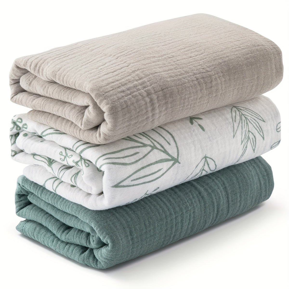 Swaddle Blankets for Newborns, 3-Pack Soft Breathable 38 x 40 Inch Receiving Blankets for Swaddling, Burp Cloth Use & Baby Shower Gifts