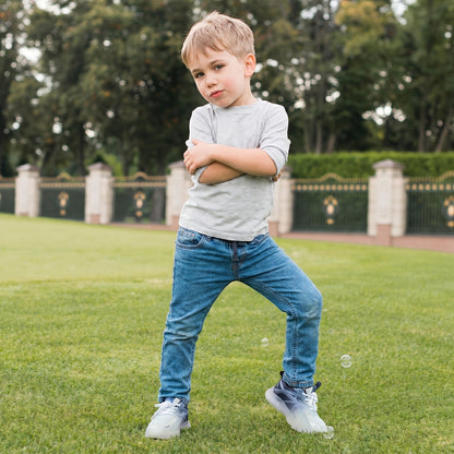 Toddler Light-Up Mesh Sneakers with Lace-Up Fit, Color-Changing LED Cartoon Shoes for Boys and Girls in Pink or White for Everyday Play