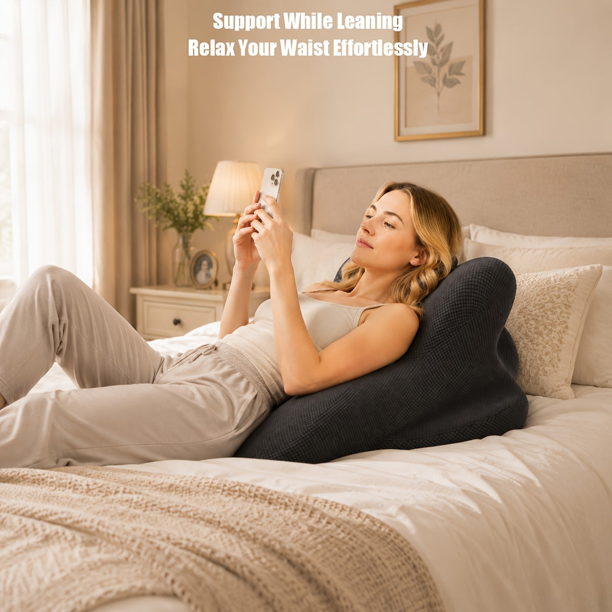 Pregnancy Wedge Pillow with Memory Foam, Ergonomic Maternity Support Cushion for Bed, Reading or Relaxing in Sky Blue or Navy Blue
