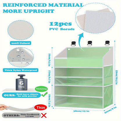 Multi-Pocket Nursery Diaper Organizer, Hanging Polyester Diaper Caddy for Changing Supplies, Easy-Access Baby Storage for Everyday Diaper Changes