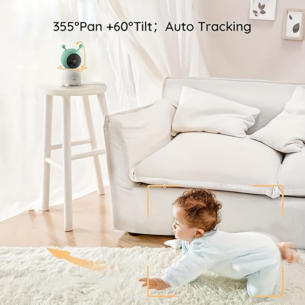 2K WiFi Baby Monitor with 5-Inch Screen and Camera, BOIFUN Nursery Video Monitor with Night Vision, Auto Tracking, Two-Way Audio and Smartphone App