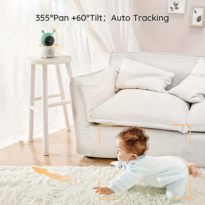 2K WiFi Baby Monitor with 5-Inch Screen and Camera, BOIFUN Nursery Video Monitor with Night Vision, Auto Tracking, Two-Way Audio and Smartphone App