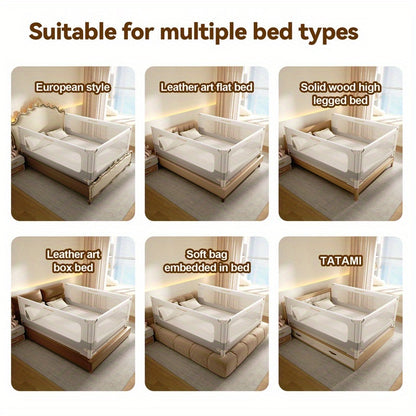 Adjustable Toddler Bed Rail Guard for Full, Queen or King Beds, 28-Inch-High Screw-Fix Bedside Safety Barrier in Four Length Options for Kids