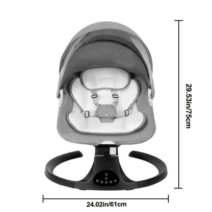 Electric Baby Swing with 5 Speeds and 10 Lullabies, Padded Infant Seat with Timer, Bluetooth Music and 5-Point Harness for Supervised Indoor Use