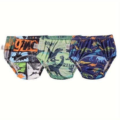 Breathable Polyester Potty Training Pants 3-Pack, Soft Comfortable Underwear for Diaper Learning, Washable Reusable Toddler Training Underwear, Lightweight Everyday Potty Training